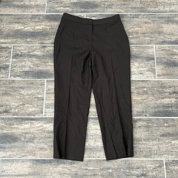 Max Mara Studio Brown Wool Blend Tailored Pants Waist 30” Cropped Straight - Picture 5 of 9